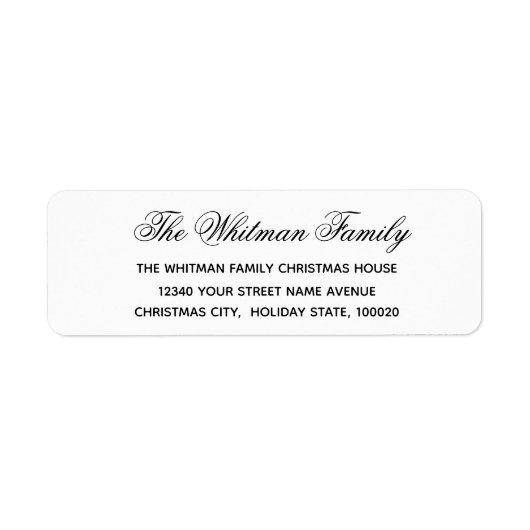 白エレガント黒住所 ラベル (正面)