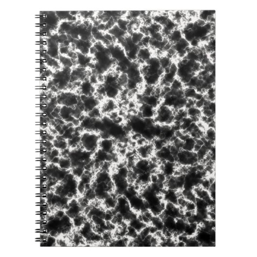 白エレガント黒大理石 ノートブック (正面)