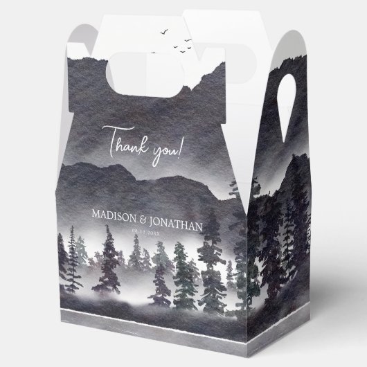 白エレガント黒山林結婚の フェイバーボックス (オープン)