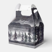 白エレガント黒山林結婚の フェイバーボックス (正面サイド)