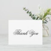 白エレガント黒書道フォーマル結婚の サンキューカード (スタンド正面)
