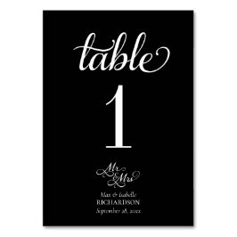 白エレガント黒書道結婚 テーブルナンバー