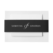 白エレガント黒書道結婚 招待状ベリーバンド (正面例)