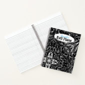 白エレガント黒曼荼羅投げピロデザイン ノートブック (内部)