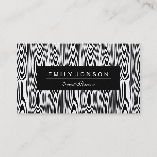 白エレガント黒木目 名刺 (正面)