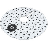 白エレガント黒松パーソナライズされた ブラッシュドポリエステルツリースカート (アングル)