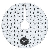 白エレガント黒松パーソナライズされた ブラッシュドポリエステルツリースカート (正面)