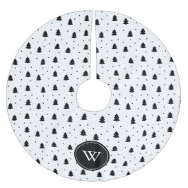 白エレガント黒松パーソナライズされた ブラッシュドポリエステルツリースカート