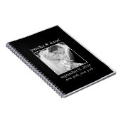 白エレガント黒結婚のゲストサインインブック ノートブック (右側)