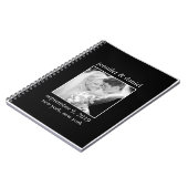 白エレガント黒結婚のゲストサインインブック ノートブック (左側)