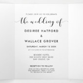 白エレガント黒結婚の写真 三つ折り招待状 (内部中)