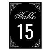 白エレガント黒華美結婚の テーブルナンバー (正面)