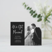 白エレガント黒|フォト結婚ズ 案内ポストカード (スタンド正面)