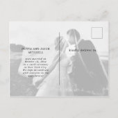 白エレガント黒|フォト結婚ズ 案内ポストカード (裏面)