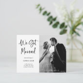 白エレガント黒|フォト結婚ズ 案内ポストカード (スタンド正面)