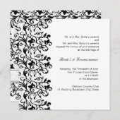 白エレガント黒 招待状 (正面/裏面)