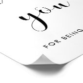 白エレガント黒Thank君の印結婚印 ポスター (角)