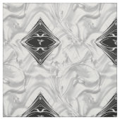 白エレガント/シルブシルク&シルバー抽象芸術の花 ファブリック (見本)