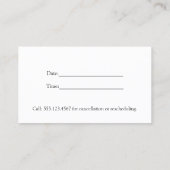 白エレガント《写真》ぼけ味アポイントメントカード 予約カード (裏面)