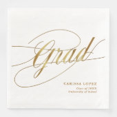 白エレガント&金ゴールドミニマリストの卒業書道 (正面)