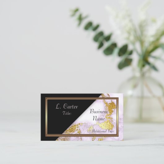 白エレガント&金ゴールド大理石名刺3 名刺 (スタンド正面)