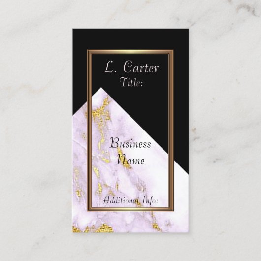 白エレガント&金ゴールド大理石名刺4 名刺 (正面)