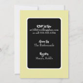 白エレガント、黒、金ゴールドアフリカ系アメリカブライダル 招待状 (裏面)