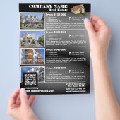 白エレガントQRコード付きフライヤー(QR452) チラシ (手)