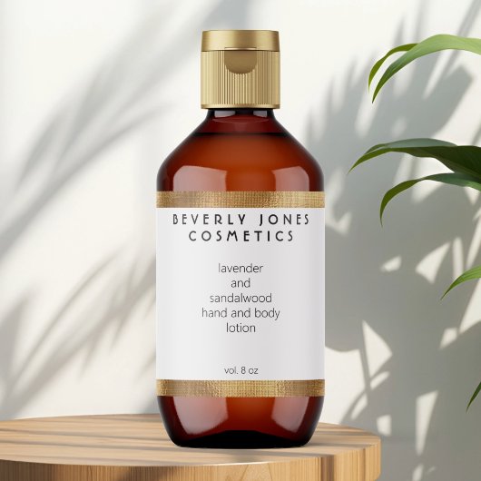 白エレガントW金ゴールド縁ど化粧品ラベル ラベル