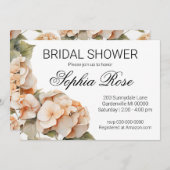 白オかわいらしレンジフローラブライダルシャワー 招待状 (正面/裏面)