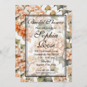 白オかわいらしレンジフローラブライダルシャワー 招待状 (正面/裏面)