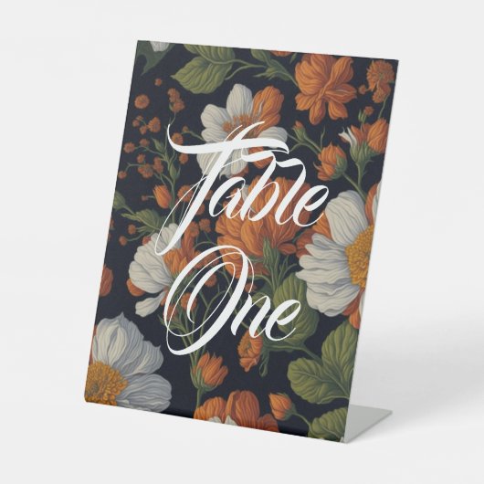 白オエレガントレンジ開花 台座サイン (正面)