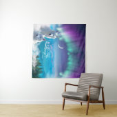 白オオカミのペア - 名前入り タペストリー (インサイチュ(横))