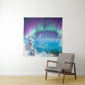 白オオカミのペア - 名前入り タペストリー (インサイチュ)