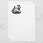 白オオカミ（子守具付き） 便箋 (正面/裏面)