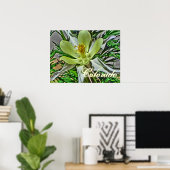 白オダマキ（植物）フラワーポスター ポスター (ホームオフィス)
