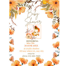 白オパーソナライズされたランジェベビーシャワー招待状 招待状