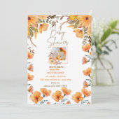 白オパーソナライズされたランジェベビーシャワー招待状 招待状 (スタンド正面)