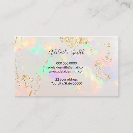 白オパール質写真アポイントメントカード 名刺 (裏面)