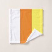 白オモダンレンジ黄ストライプの浴用タオルセット バスタオルセット (ウォッシュタオル)