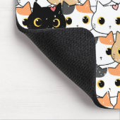 白オレンジかわいい猫の柄 マウスパッド (コーナー)