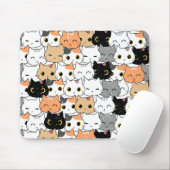 白オレンジかわいい猫の柄 マウスパッド (マウス)