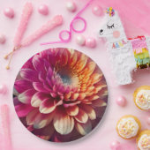 白オレンジイエローピンクパープルブルーダリア花 ペーパープレート (パーティー)