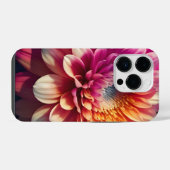 白オレンジイエローピンクパープルブルーダリア花 iPhoneケース (裏面横)