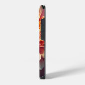 白オレンジイエローピンクパープルブルーダリア花 iPhoneケース (左側面)