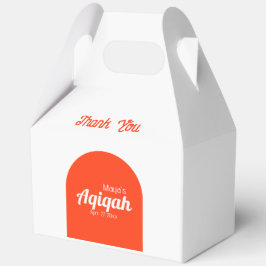 白オレンジ無地の色プレーン、Aqiqah赤ちゃんシャワー フェイバーボックス