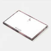 白オンバラ金ゴールド大理石、フラミンゴ縁ど&名前 ポストイット (アングル)