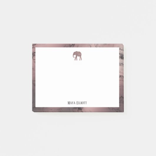 白オンバラ金ゴールド大理石、象縁ど&名前 ポストイット (正面)