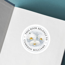 白オーキッドの絵画カラネオプシスの本ラベル