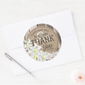 白オーキッドウッドレース素朴のラ結婚ベル ラウンドシール (封筒)